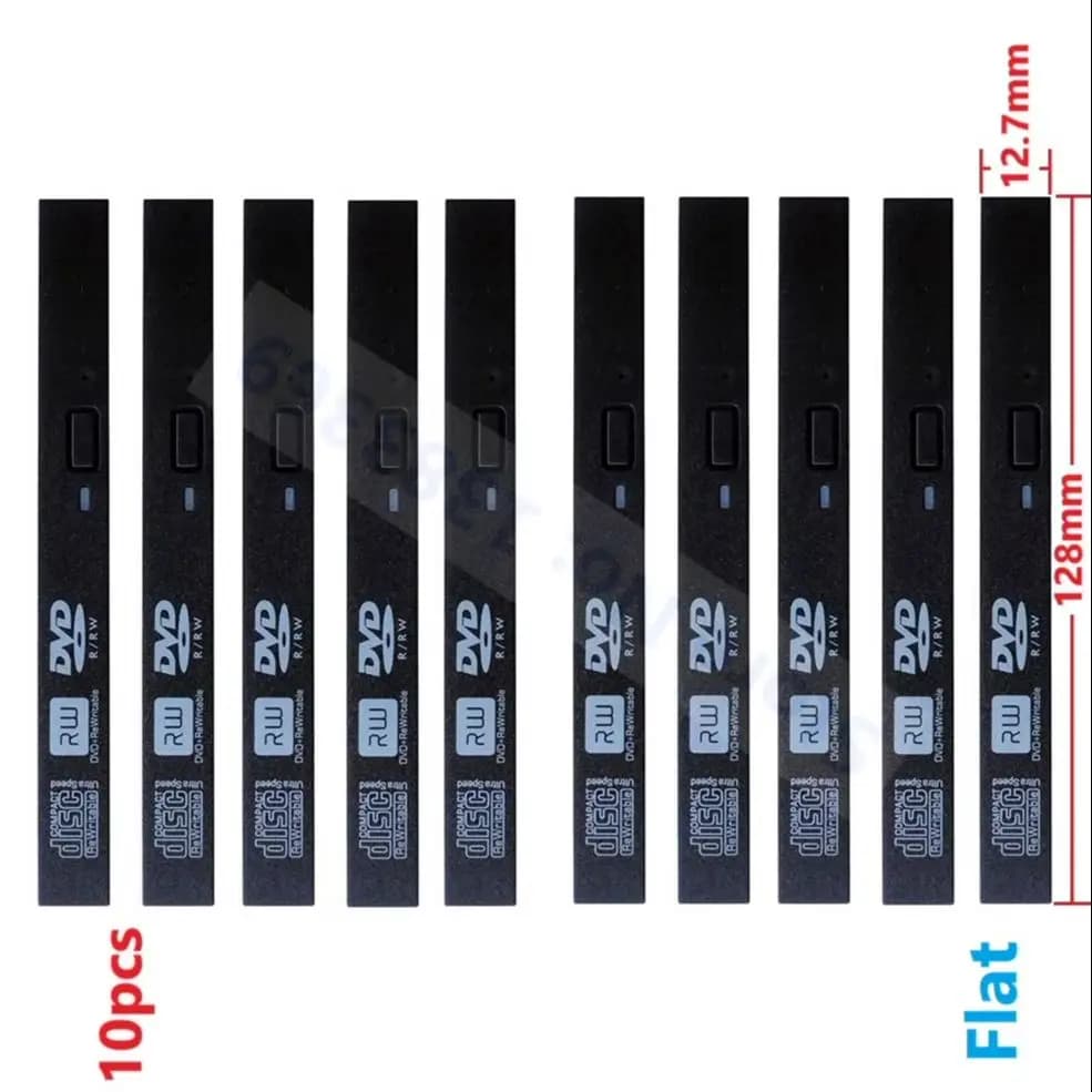 10pcs - 12.7mm Height Thick Flat Standard Optical Drive Bezel Faceplate Front Panel Cover for Laptop Optical Drive ODD DVD