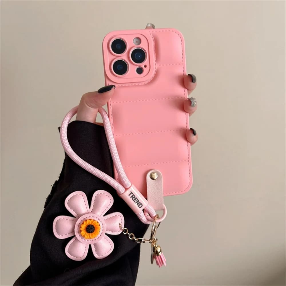 Fashionable Duvet Cord Phone Case for IPhone 17 Air 16E 16 15 14 13 Pro Max 12 11 XR XS Plus Pulse Strap TPU Soft Case