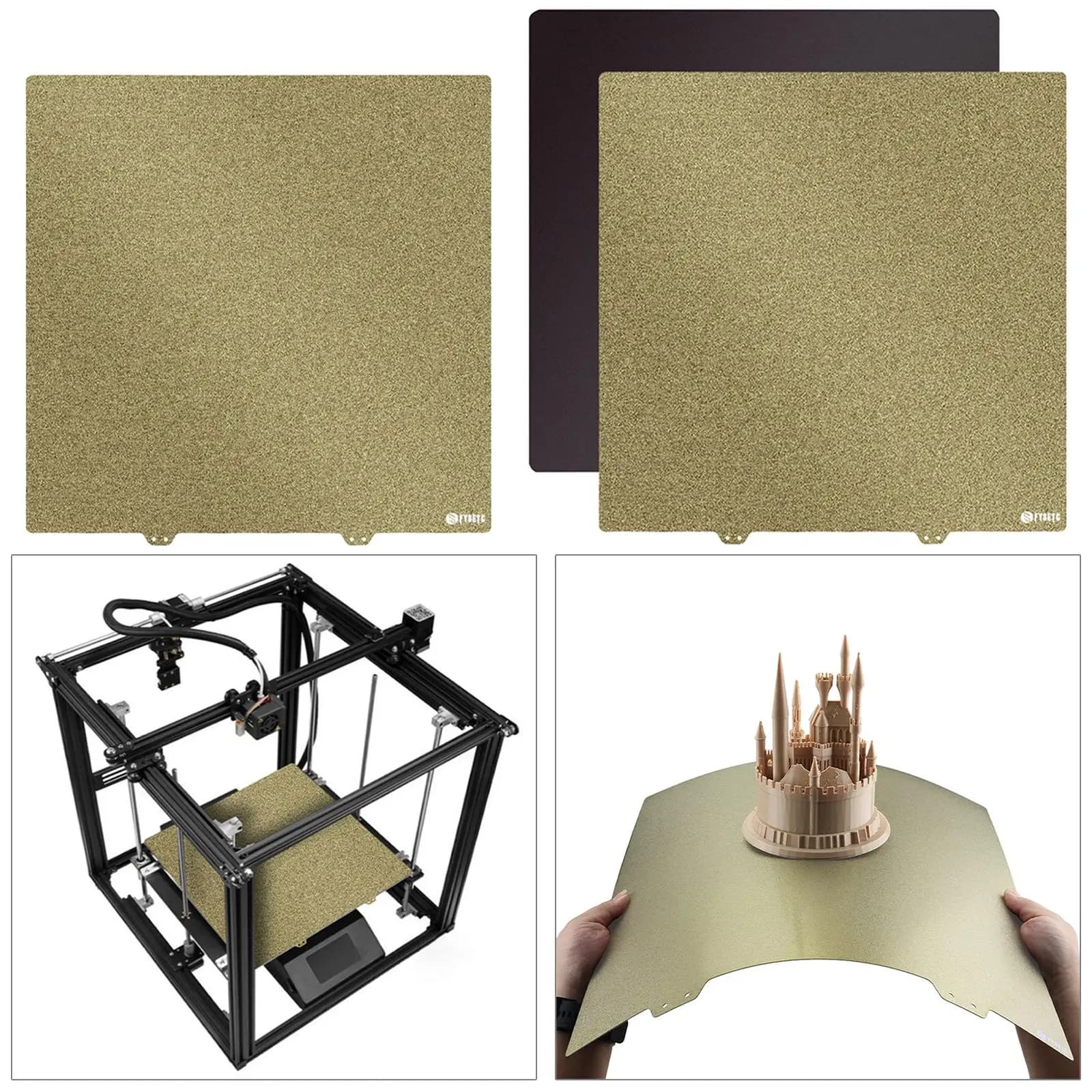Lastra PEI per Stampa 3D, Superficie di Stampa Testurizzata su Due Lati 377x370mm, Ricambio per Piattaforma Riscaldata Stampante 3D
