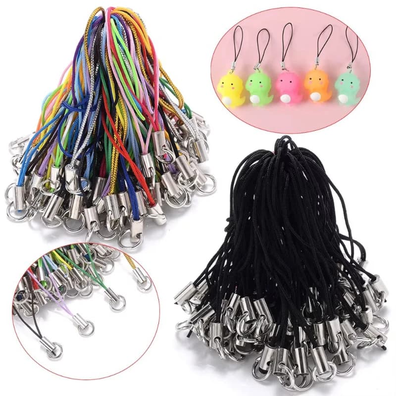 10-60 Pezzi Cordini e Laccetti con Moschettone, Portachiavi, Ganci, Set per Cellulari, Ciondoli, Accessori per Borse e Anelli Portachiavi