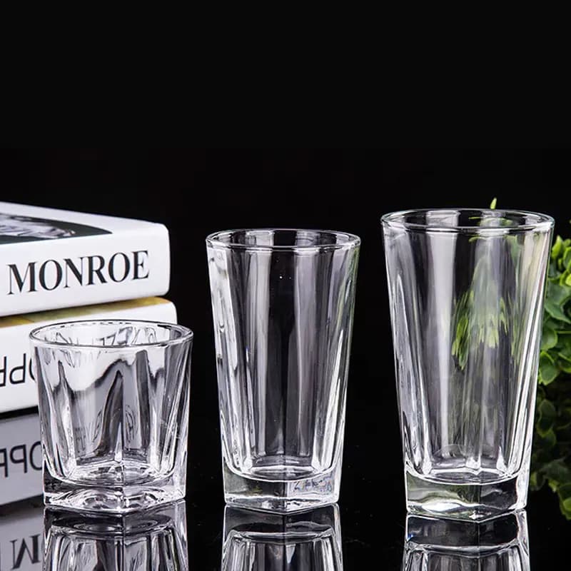 Bicchiere per Bevande da 270ml/300ml/370ml, Tazza in Vetro Spesso, Bicchieri Classici per Cocktail e Whisky, Bicchieri Trasparenti per Vino e Birra