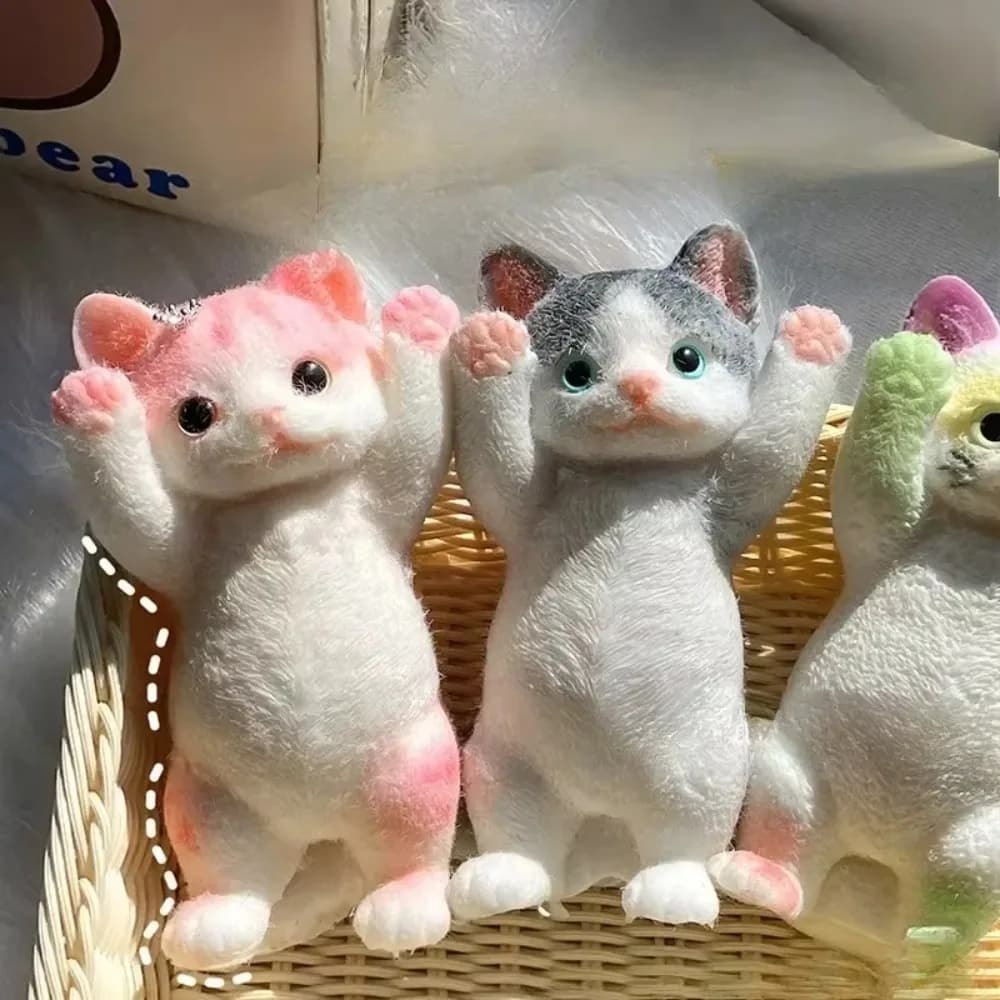 Giocattolo da spremere per gatti antistress Giocattolo realistico TPR Fidget per l'ansia Giocattolo sensoriale morbido per bambini Adolescenti Adulti Mochi Squishy