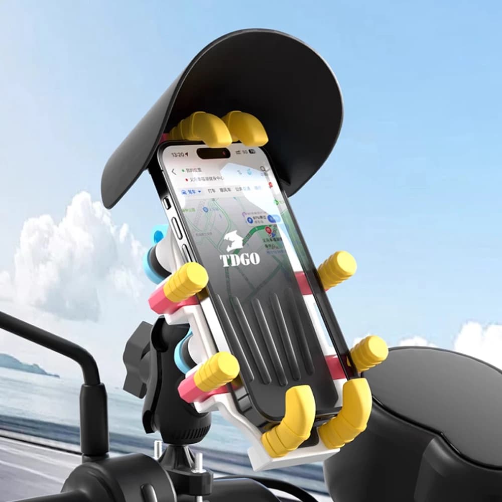 360 ° Regolazione Motocicletta Staffa GPS Bici elettrica Bicicletta Moto Manubrio Supporto per telefono Supporto per supporto Ammortizzatore