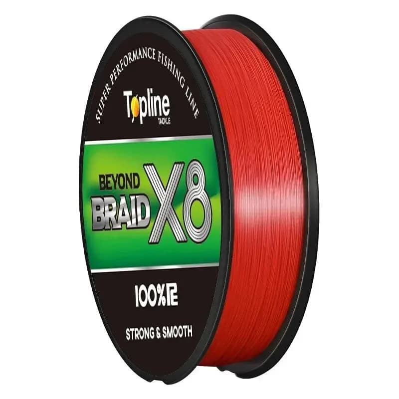 Lenza da pesca rossa a 8 fili Bobina da 300 m per corda da pesca Forte multifilamento in PE resistente all'acqua salata Pesca in stile giapponese