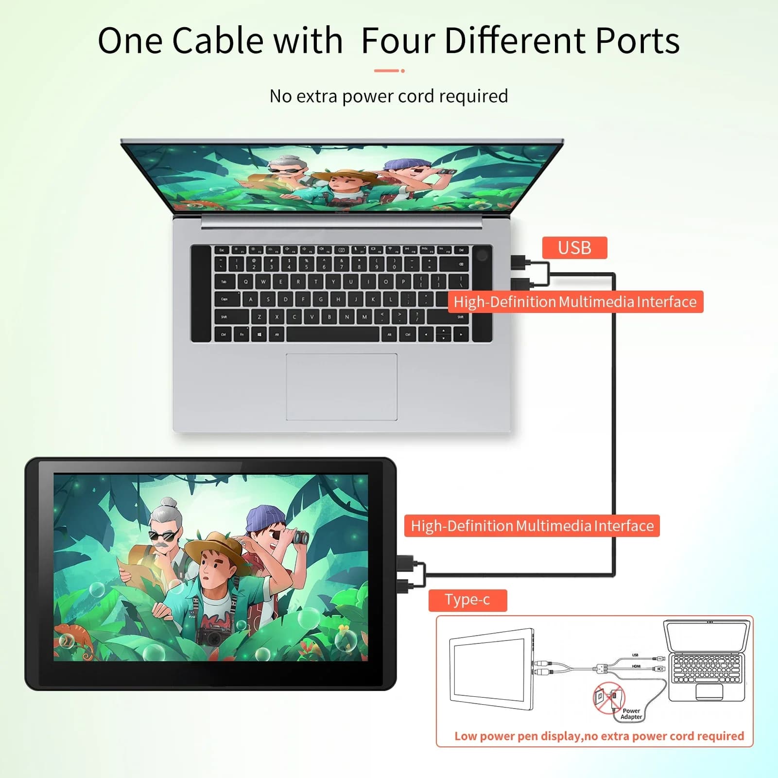 Tablet Grafico LCD H-IPS 12HD-A con Monitor da 11,6 Pollici, Display 1366x768, 8192 Livelli di Pressione, Supporto Wind