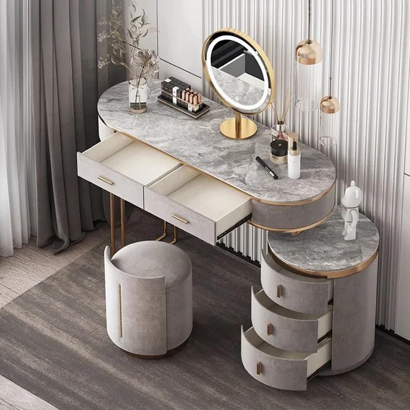Tavolo da toeletta moderno Specchio per camera da letto Ragazza Giardino Bagno Toletta Organizzatore di gioielli Mesa De Maquillaje Mobili alla moda