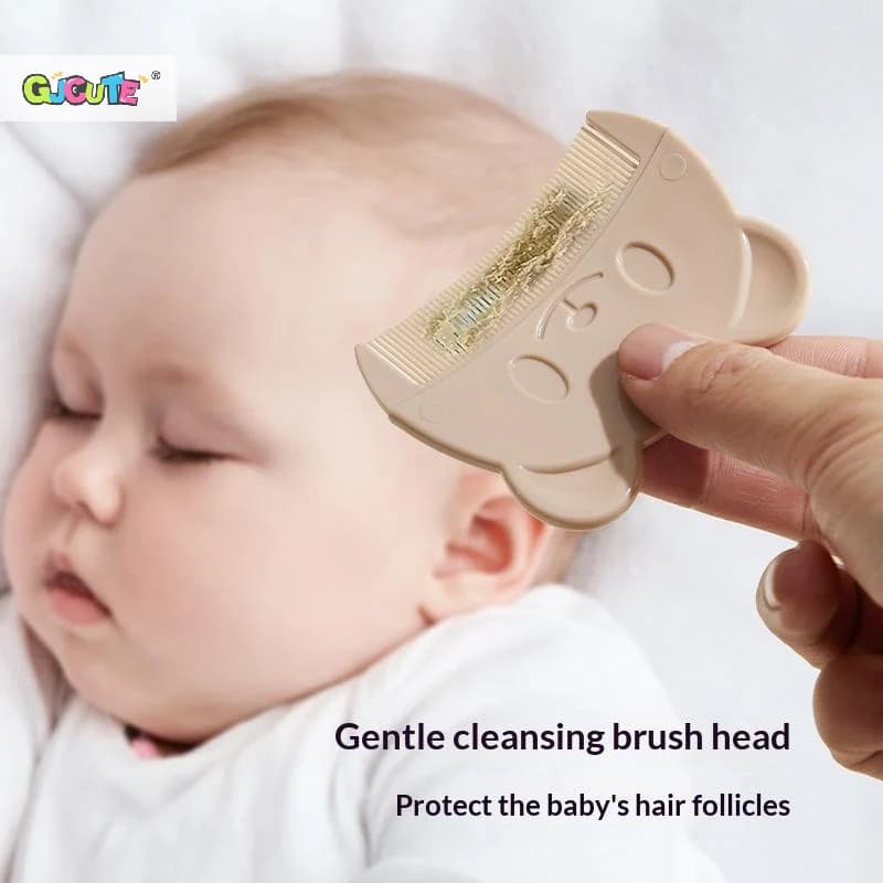 2pcs Set Infant Silicon Head Massager Fetal Head Fat Comb Toddler Bathing Soft Comb Newborn Hair Cleaning Baby Care Accessories