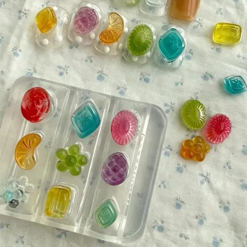 Hot Sale Summer Fruit Candy Nail Art Silicone Mold Fashion Belt Design Nail Art Decors Diy Nail Stamping Plate