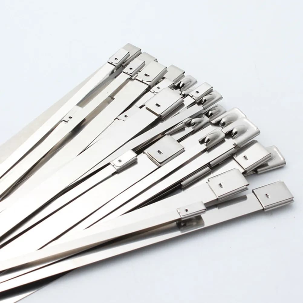 100Pcs Stainless Steel Cable Tie Zip Ties Heavy Duty Self Locking for Outdoor Indoor Wire Harness Chain Link Fence Corrosion