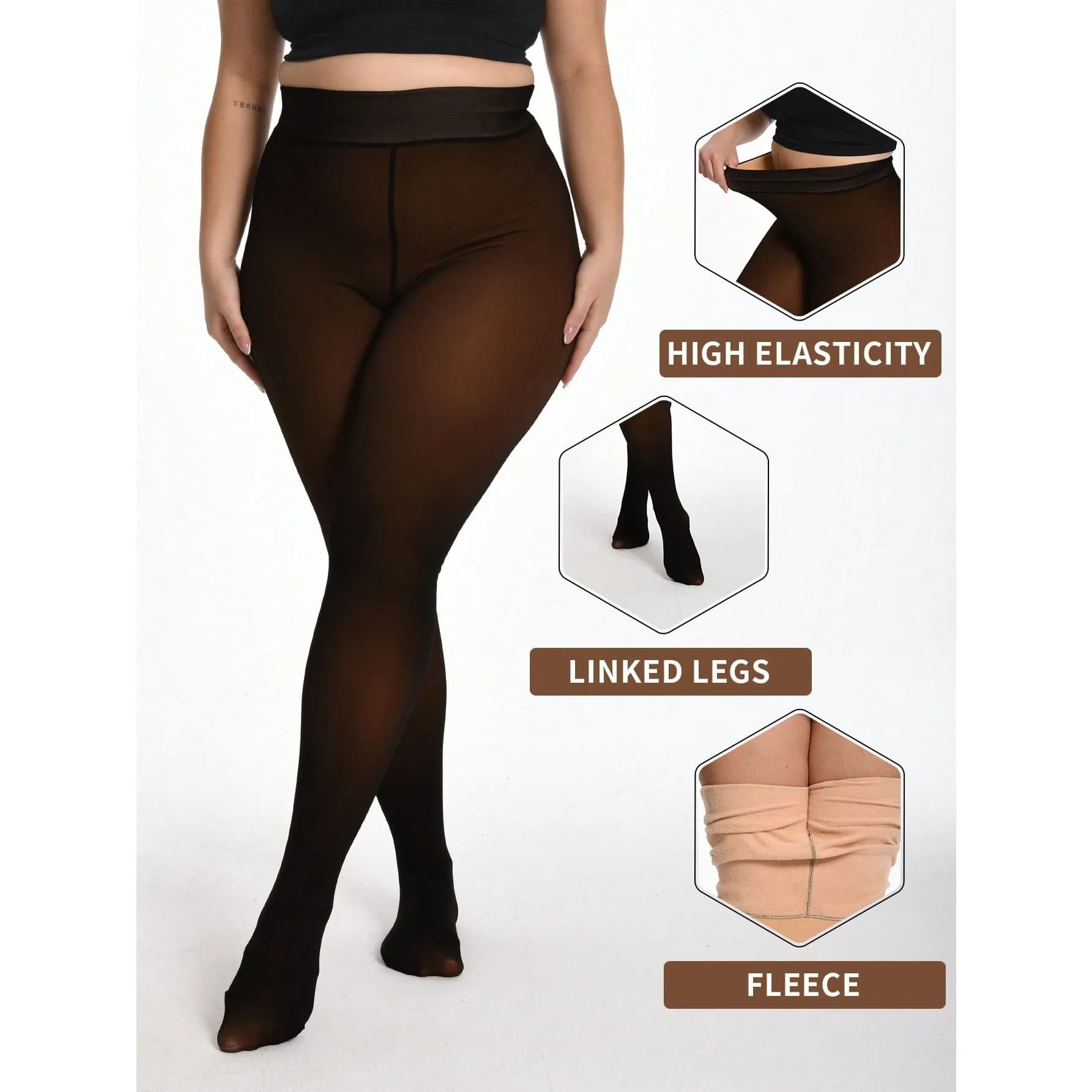 Collant Termici Foderati da Donna, Sexy e Trasparenti, Calze Invernali Calde e Spesse, Leggings, Outfit per San Valentino
