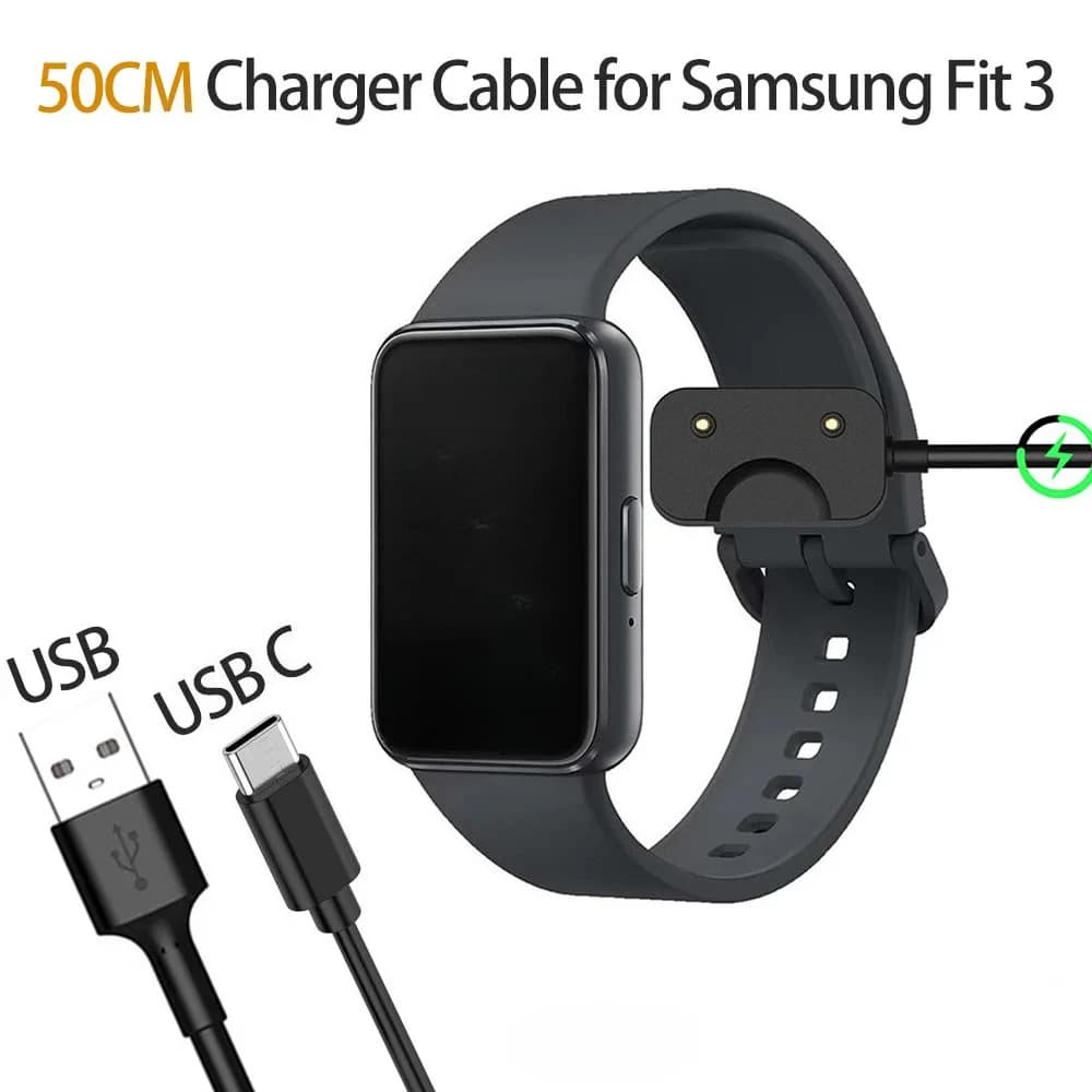 Magnetic Charging Cable 50cm Watch Adapter USB / USB C for Samsung Galaxy Fit3 R390 Smart Bracelet