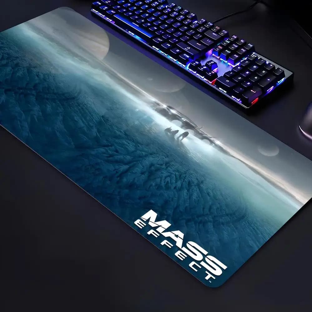 Tappetino per mouse Mass Effect Andromeda, diverse dimensioni, tappetini quadrati di grandi dimensioni per computer, ufficio, gioco, tappetini per mouse in gomma antiscivolo