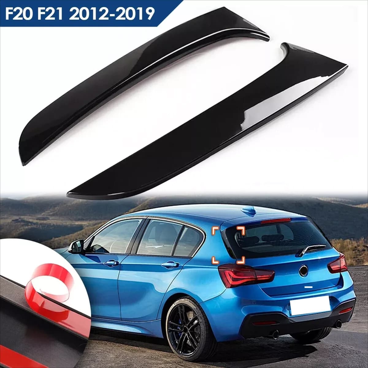 1set Auto Lunotto Posteriore Laterali Spoiler Canard Ala Shunt Aria Diffusore Spoiler Per BMW F20 F21 1 Serie 2012-2019 Accessori Auto