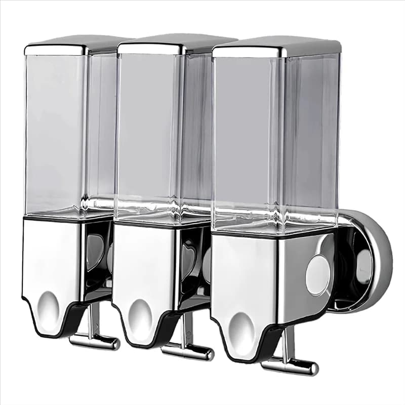 【OFFARE FLASH】Per organizer per dispenser per pompa doccia con camera 3in1 montata a parete per bagno, contiene shampoo, gel doccia, per uso alberghiero
