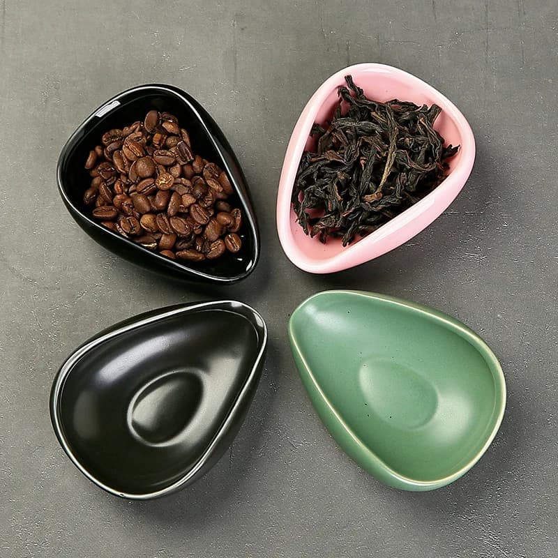 Vassoi per tazze dosatrici per chicchi di caffè Ceramica Separatore per tè Contenitore per misurazioni in ceramica Utensili per chicchi di caffè espresso Pala Accessori per caffè