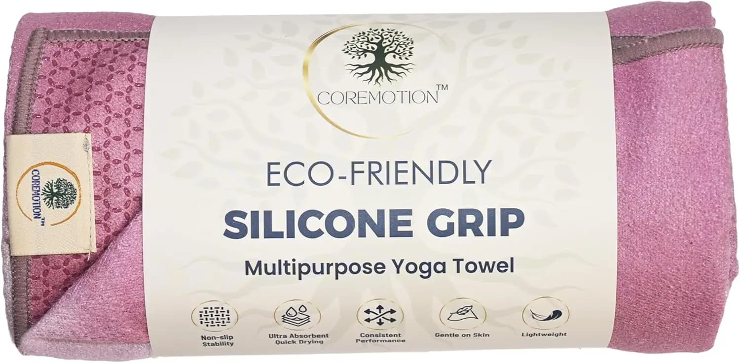 Tappetino Asciugamano per Hot Yoga - Antiscivolo con Grip in Silicone, Asciugatura Rapida e Assorbimento del Sudore per Yoga, Pilates, Palestra da Donna