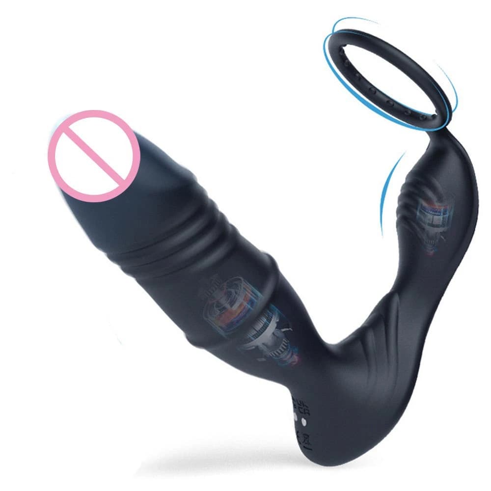 Silent Vibrant Ring for Clitoris and Pens, Anal Plug with Vibration and Dilator for Men and Women
