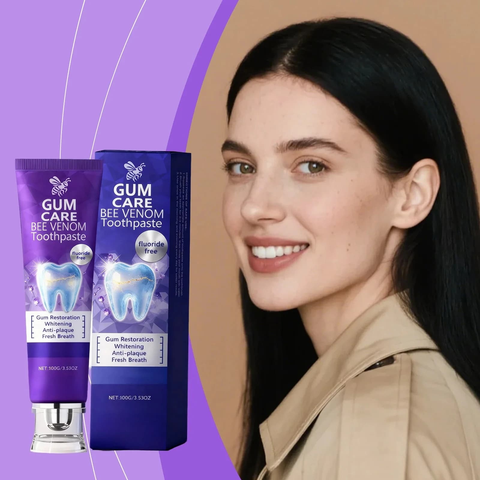 Bee venom toothpaste to restore gums White toothpaste for sensitive teeth Anti-plaque Hygiene Oral Hygiene