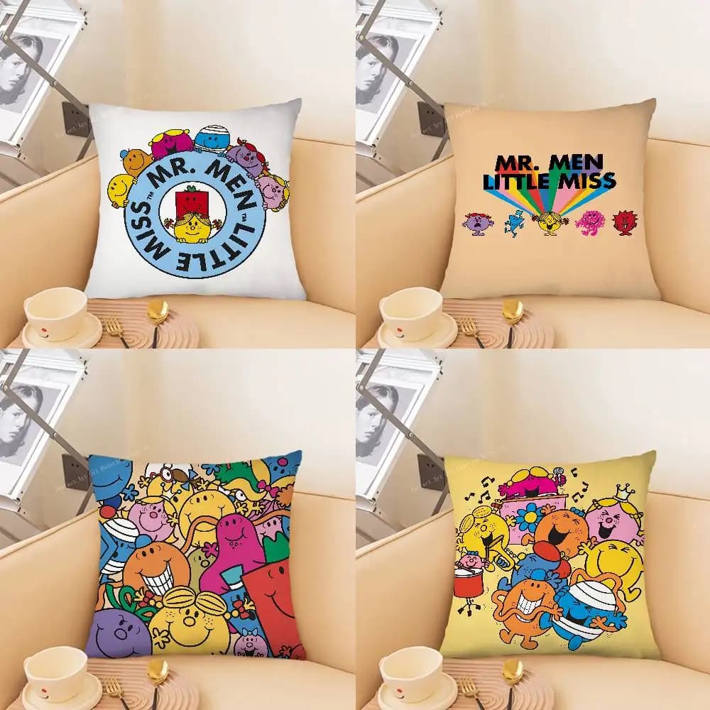 1 pz. Federa Mr. Men e L-Little M-Miss, federa quadrata alla moda per camera da letto, divano, decorazione per il tempo libero