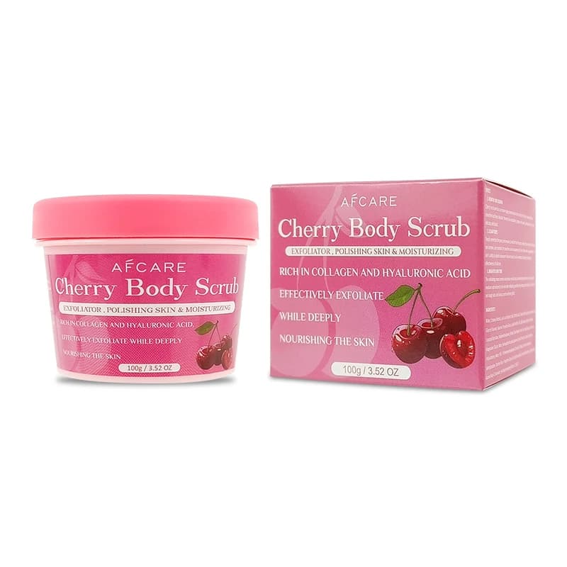 Cherry Body Scrub Gentle Exfoliating Moisturizing Deep Cleansing Hydrating Nourishment Skin Texture Tone Improvement