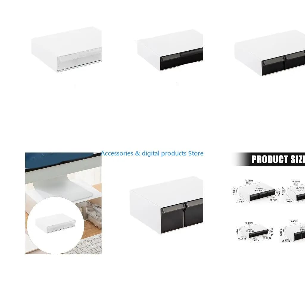 77JD Transparent Computer Monitor Stand Bracket With Storage Drawer Screen