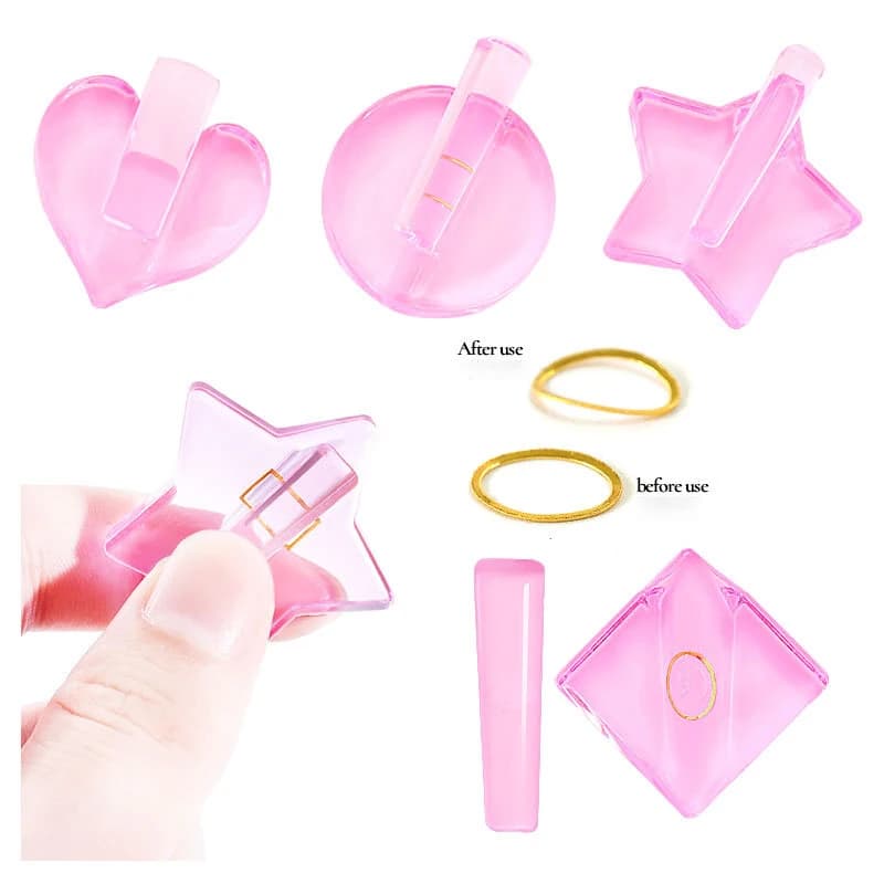1 Set Embossed Mold Tools for Nail Art Metal Feet Frame Folded Pink Acrylic Radian Stick Decorations DIY manicure accessory