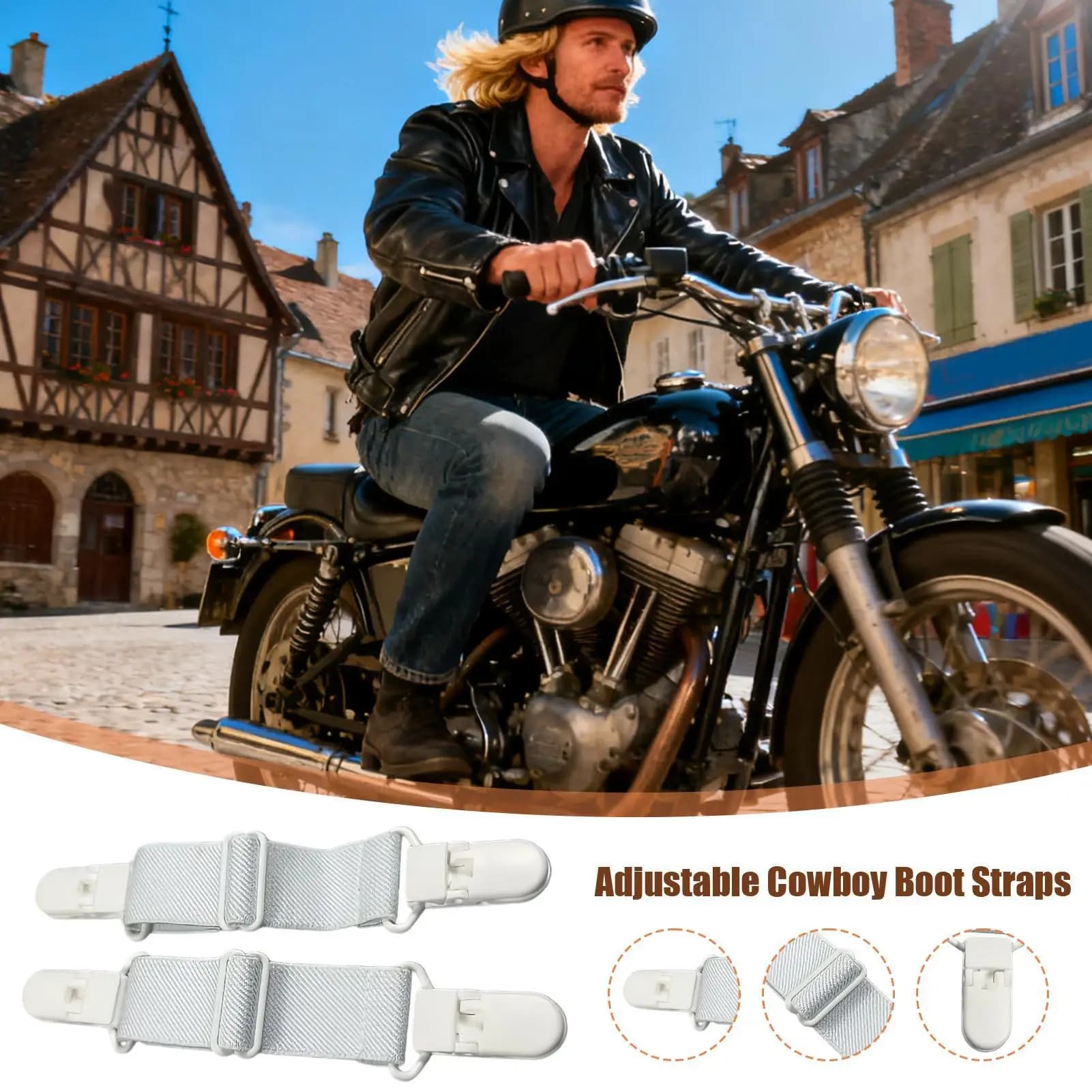 Fasce per stivali Cinghie per stivali elastiche regolabili da 2 pezzi per stivali da cowboy per donna Uomo Equitazione Jeans da motociclista Guanto da lavoro per cavalli
