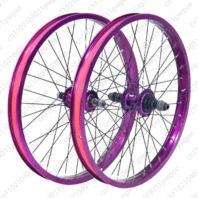 Set di ruote per bici acrobatica da 20 pollici con cerchi a doppio strato in lega di alluminio, mozzo a 120 raggi e ruote per bicicletta ad alta resistenza.