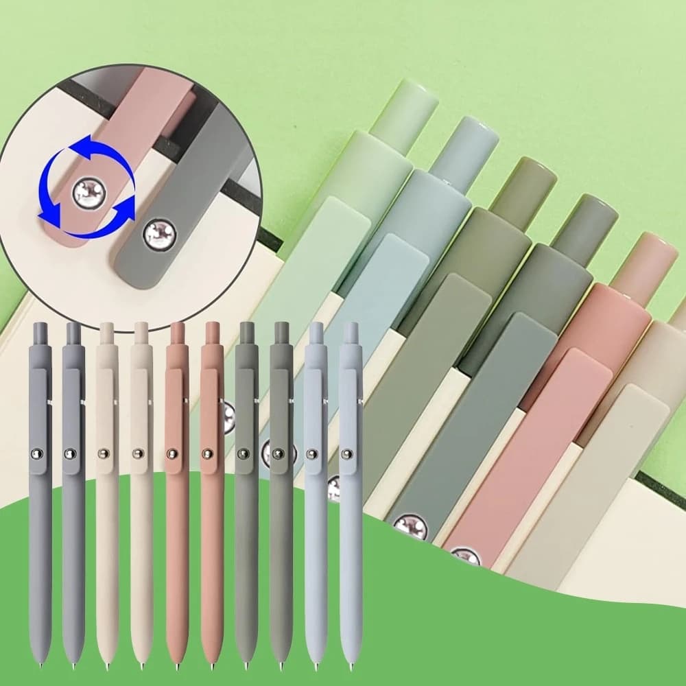 10 penne a inchiostro ad asciugatura rapida, penna neutra, punta fine, scrittura fluida, penna a inchiostro nero estensibile da 0,5 mm, penna a sfera per prendere appunti,