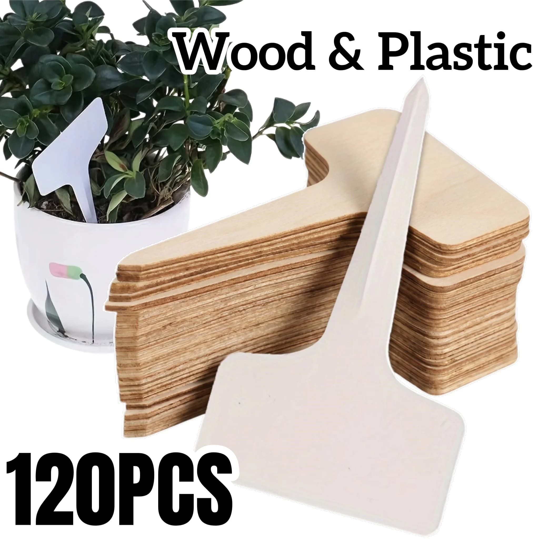 20/120 Etichette a T Resistenti per Piante, Marcatori da Giardino Impermeabili per Vasi, Erbe e Verdure, Facili da Scrivere, Attrezzi da Giardinaggio