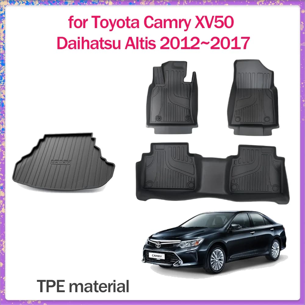Tappetino per auto per Toyota Camry XV50 Daihatsu Altis 2012 ~ 2017 Piede Interno Liner Bagagliaio Impermeabile Sedili Tappeto Pad Accessori