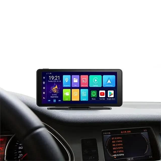 Schermo Android CarPlay da 10,26 Pollici con Dash Cam Anteriore e Posteriore 4K, Accessori per Auto