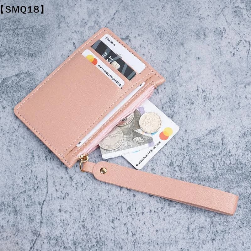 1PC Mini Zipper CardBag Slim ID Bank Purse Wallet Credit Organizer Portable Small Slim Ultra-thin Short Purse For Men Black【SMQ】