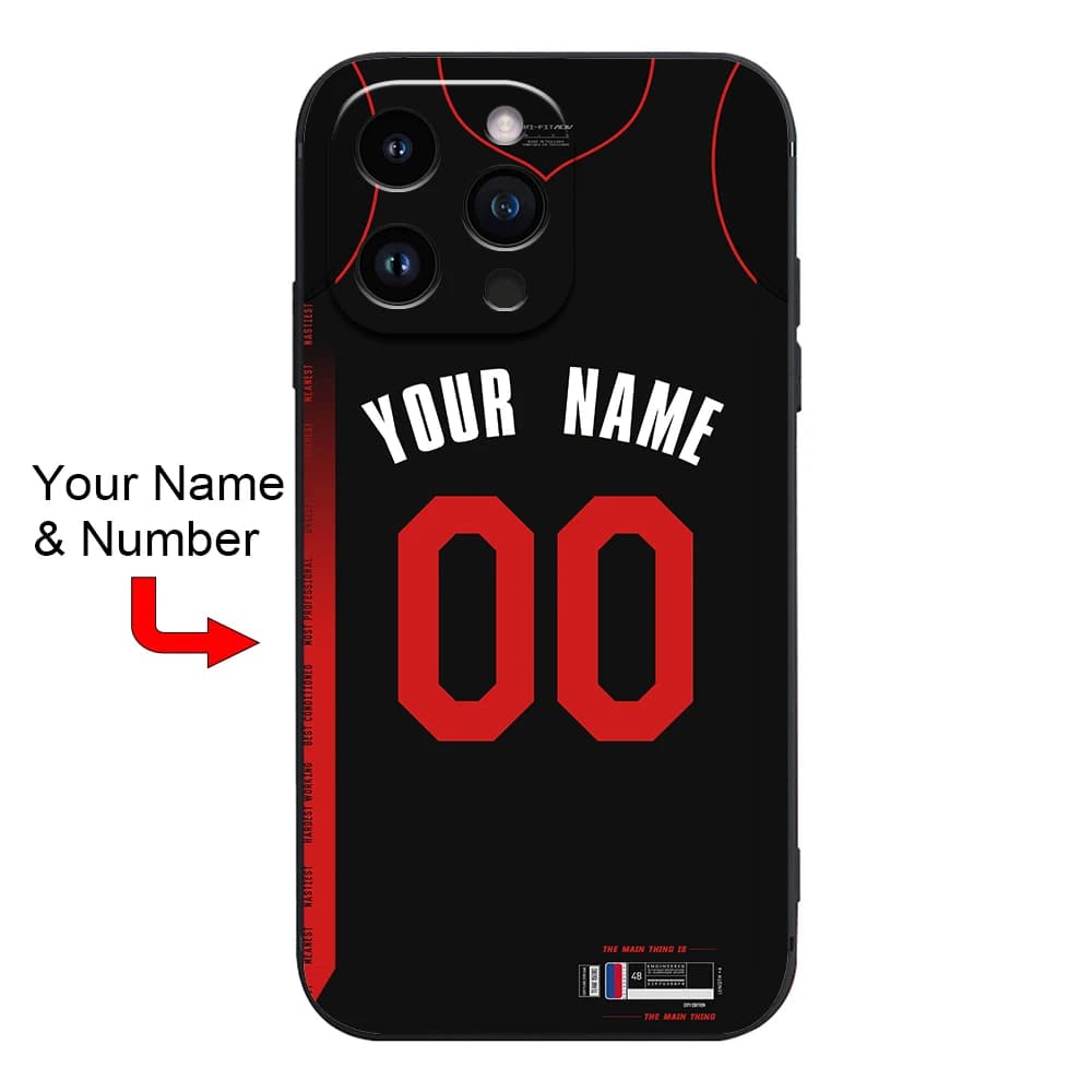 Custodia protettiva per maglia da basket Miami per iPhone 16 15 14 Pro Max 13 12 11 Mini X XS XR 7 8 6S Plus SE