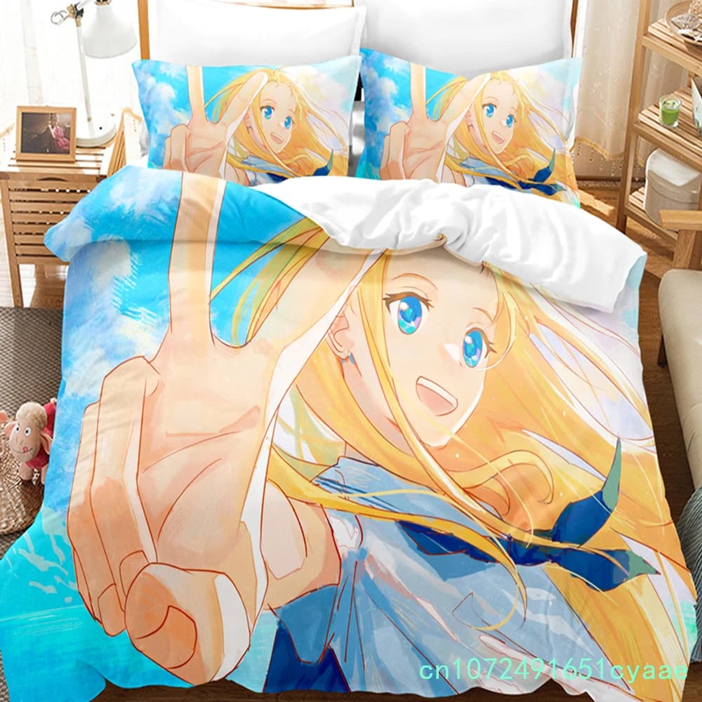 3D Printed Anime Summer Time Rendering Ushio Bedding Set Boys Girls Twin Queen Size Duvet Cover Pillowcase Bed Kids Adult