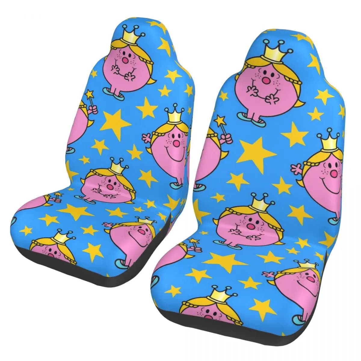 Universal Car Seat Cover with Characters Mr Men and Little Miss, Women's Seat Covers with Cartoons, in Polyester, for Offroad and Fishing