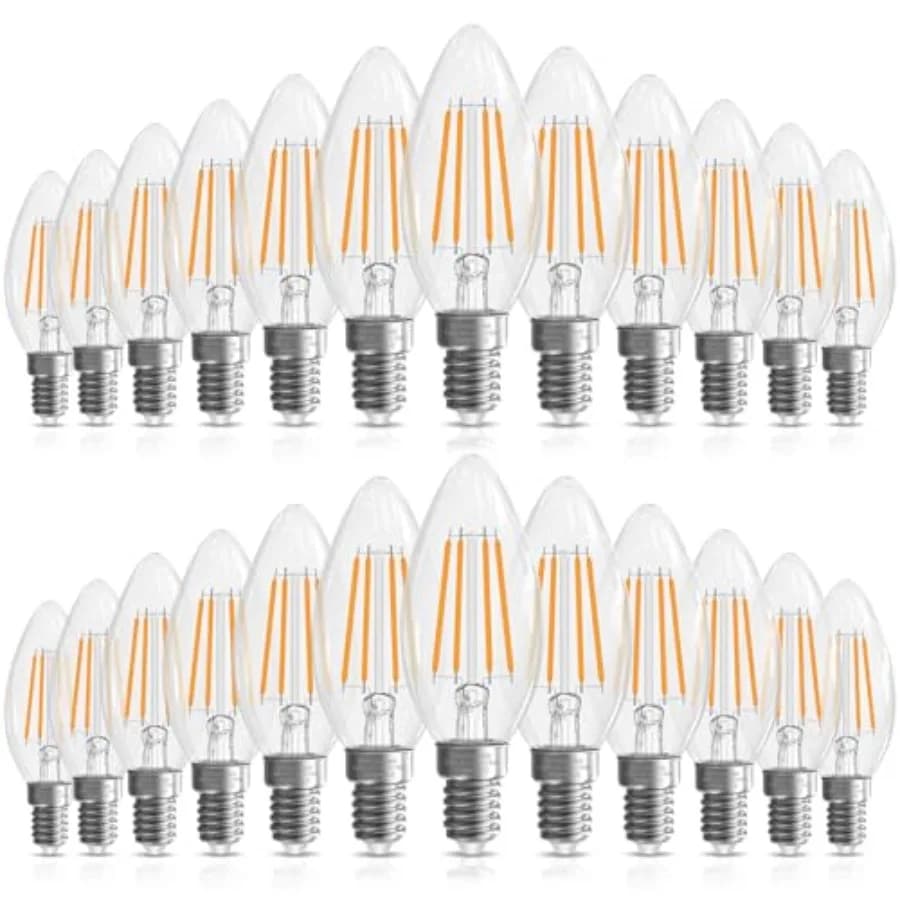 Candelabra Light Bulbs 40 watt Equivalent, E12 LED Bulb Dimmable Chandelier Bulbs, B10 Candle Light Bulbs 2700K, 90+CRI, 400LM,