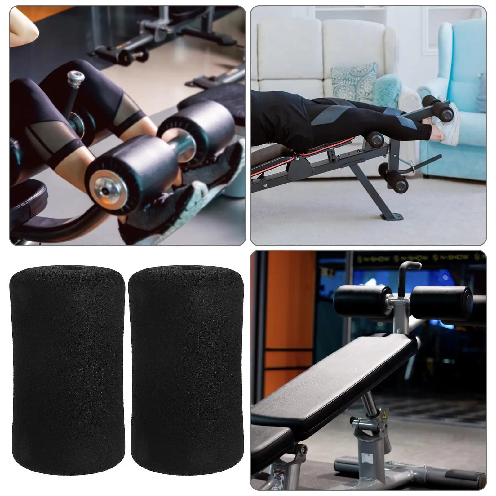 4pc Ab Training Sleeve Rolling Foam Roller Gym Planter Exercise Machines Roller Bearings Table Hook sit-up Fitness Foot Foam Accessories