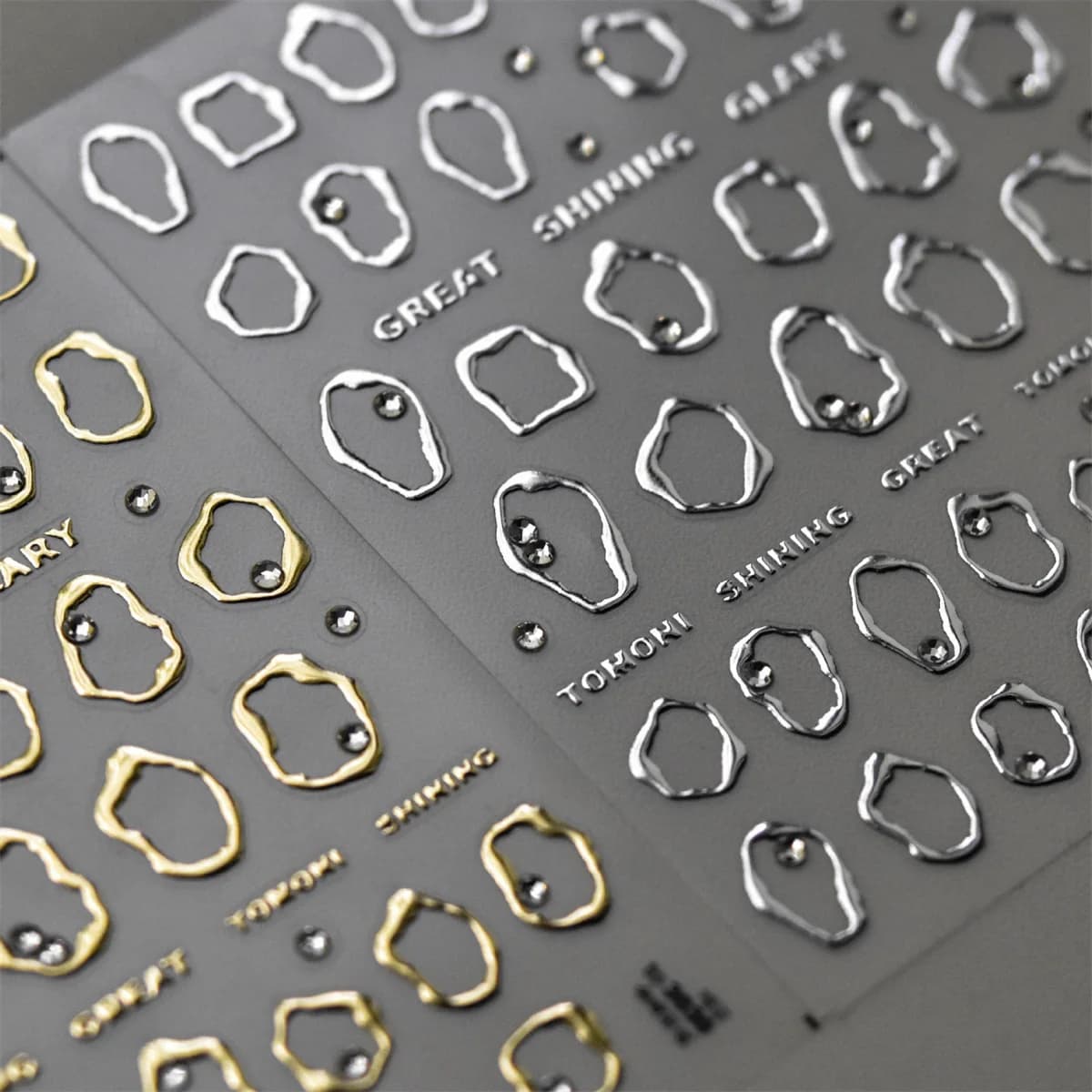 1 pz 5D Strass Oro Argento Modello Irregolare Adesivo Per Unghie Design Semplice Adesivo Cursore Unghie Artistiche Decorazione Decalcomanie Forniture