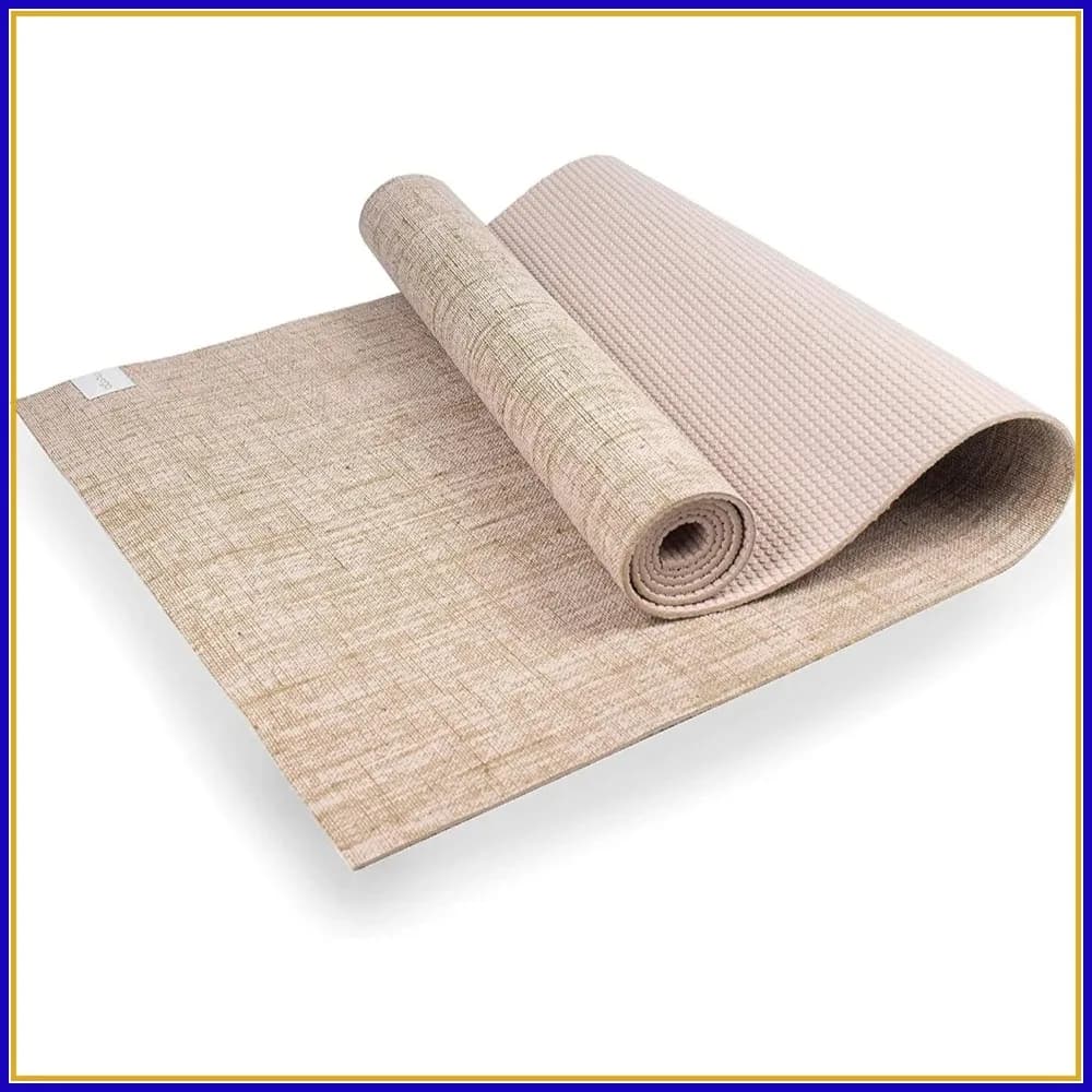 Tappetino Yoga in Juta Ecologico, Tappetino per Esercizi Antiscivolo ad Alte Prestazioni, Biodegradabile con Retro in PVC, 183 x 61 cm, Spessore 0,5 cm