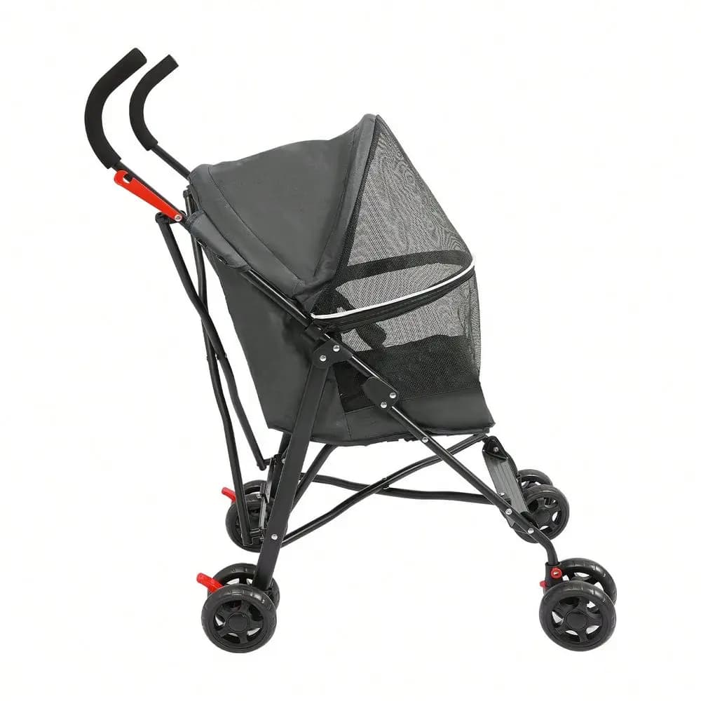 Carrello per Animali Domestici da Esterno, Passeggino da Viaggio per Animali, Carrozzina Pieghevole per Animali, Passeggino Compatto e Leggero per Animali Domestici
