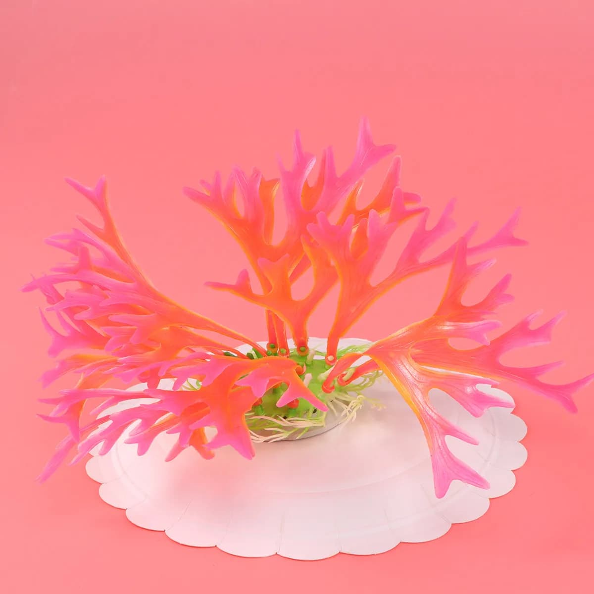 Corallo Artificiale a Forma di Corna di Cervo Rosa, Decorazione per Terrari, Ornamento per Habitat Naturale, per Acquari e Vasche per Pesci
