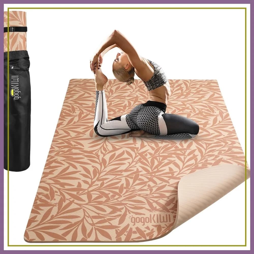 Tappetino Yoga Grande 6x4 piedi, Spessore 1/4 e 1/2 pollici, Tappetini per Esercizi a Casa, Tappetino Extra Largo per Yoga, Pilates, Stretching