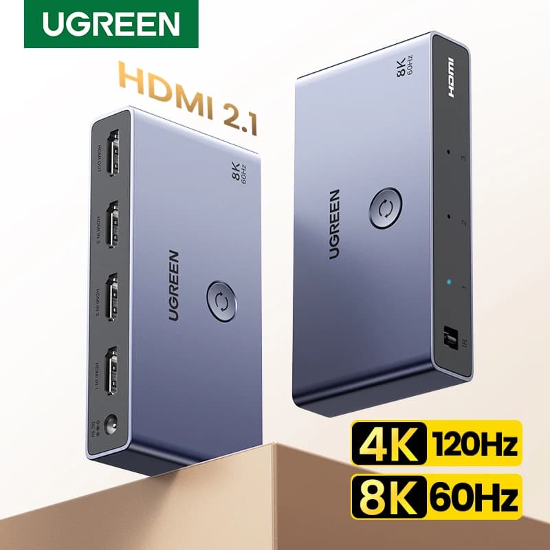 UGREEN HDMI 2.1 2.0 8K Switch 3 in 1 Out with remote control 8K @ 60Hz, 4K @ 120Hz Splitter Switcher for monitor Xbox PS5