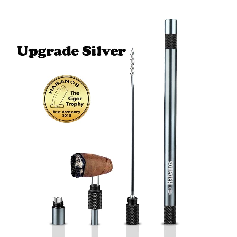 Portable Cigar Draw Enhancer Tool Dredge Drilled Stainless Steel Cuba Cigar Punch Cutter Sharp Cigar Needles Smoking Accessories