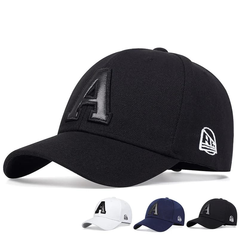 Baseball caps Snapback with unisex leather label with letter A Adjustable casual hats for spring and autumn outdoors Sun protection hat
