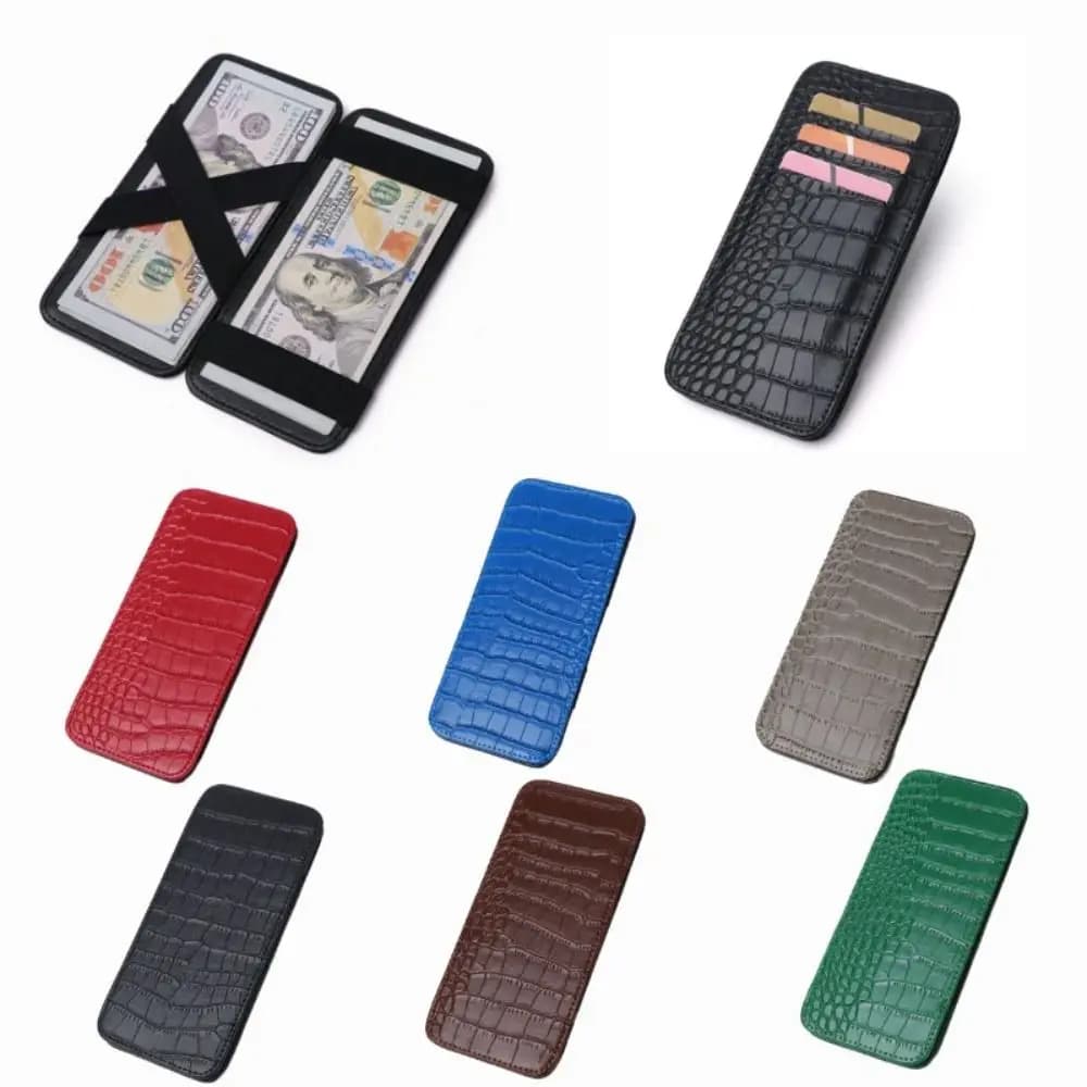 Fashion PU Leather Credit Card Holder Solid Color Unisex Protector Case Crocodile Pattern Passport Cover Travel