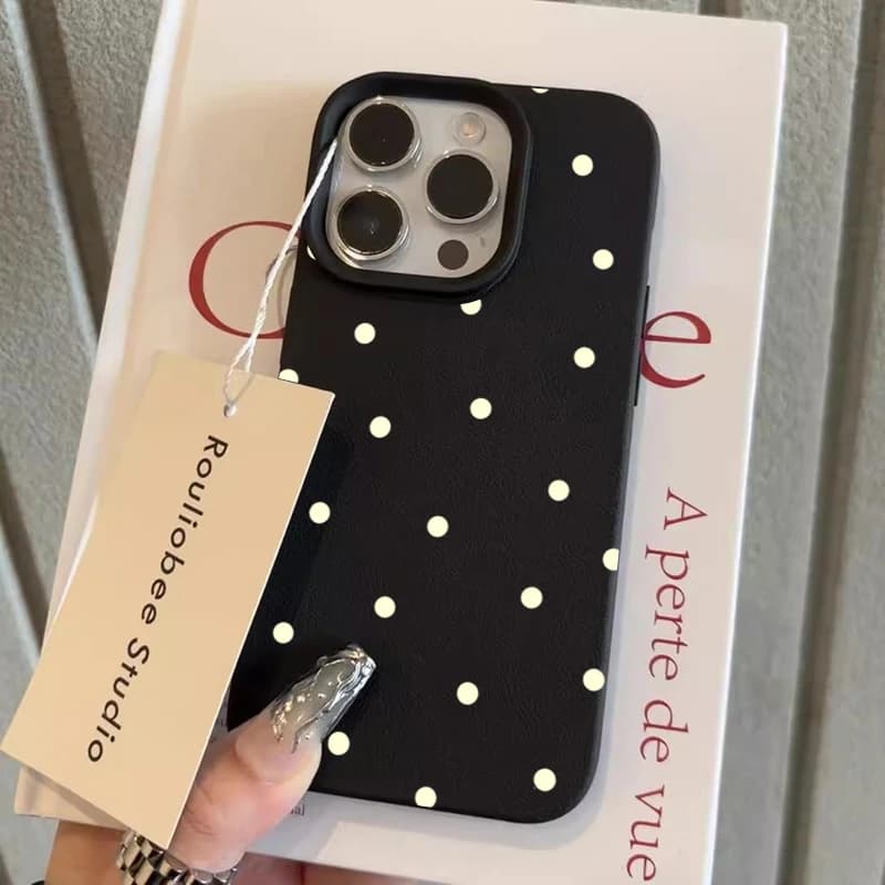Personality ins Simple Cute Polka Dots Phone Case For iPhone 17 Pro 16 15 14 13 12 11 Pro Max 17Air 16E 16 Plus Lovely Cover