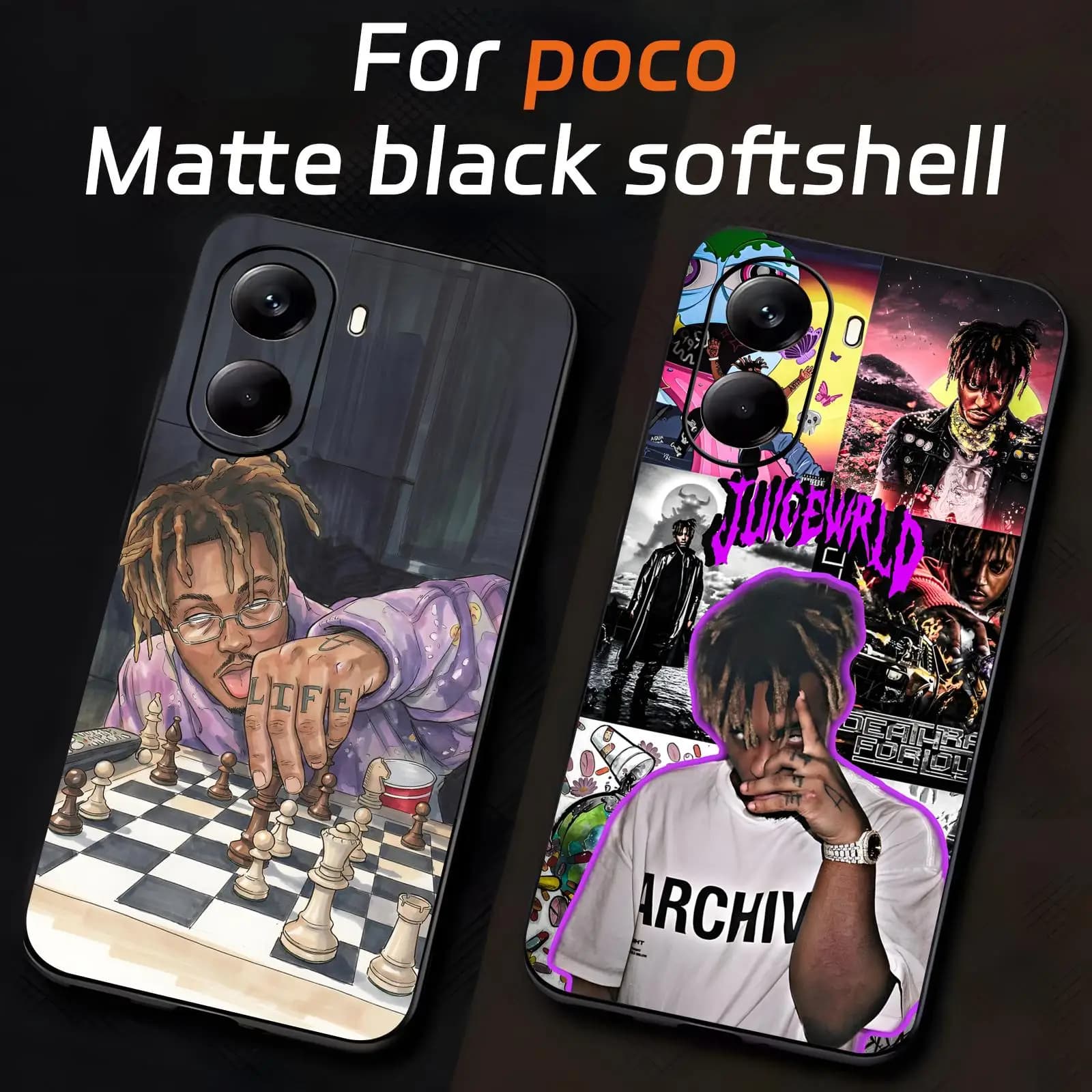 Juice WRLD 999 cool Phone Case For Xiaomi POCO M7 M6 M5 X7 X6 X5 F7 F6 F5 Pro 5G Soft black Shockproof Cover