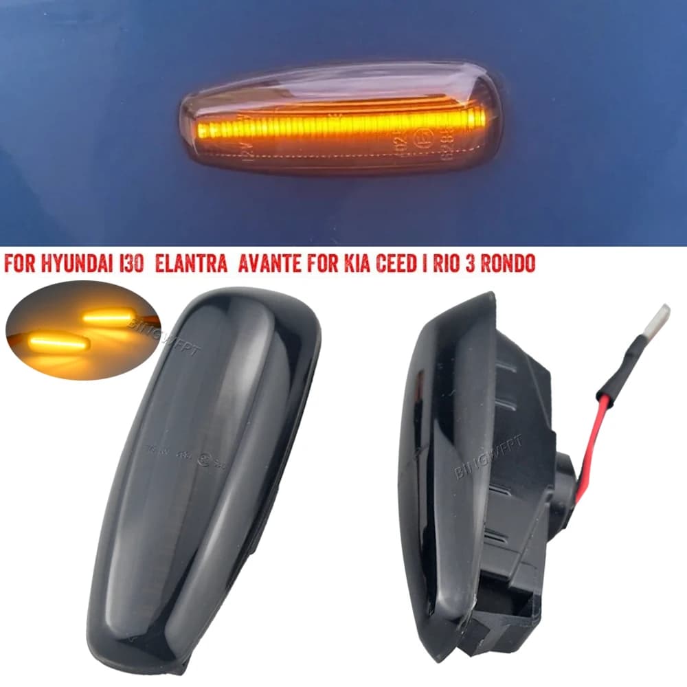 LED Dinamico Indicatore Laterale Luce Freccia Indicatori di Direzione Lampeggiante Lampade Per Kia Pro Ceed Estate Rio III Hyundai Elantra I30 Azera Avante